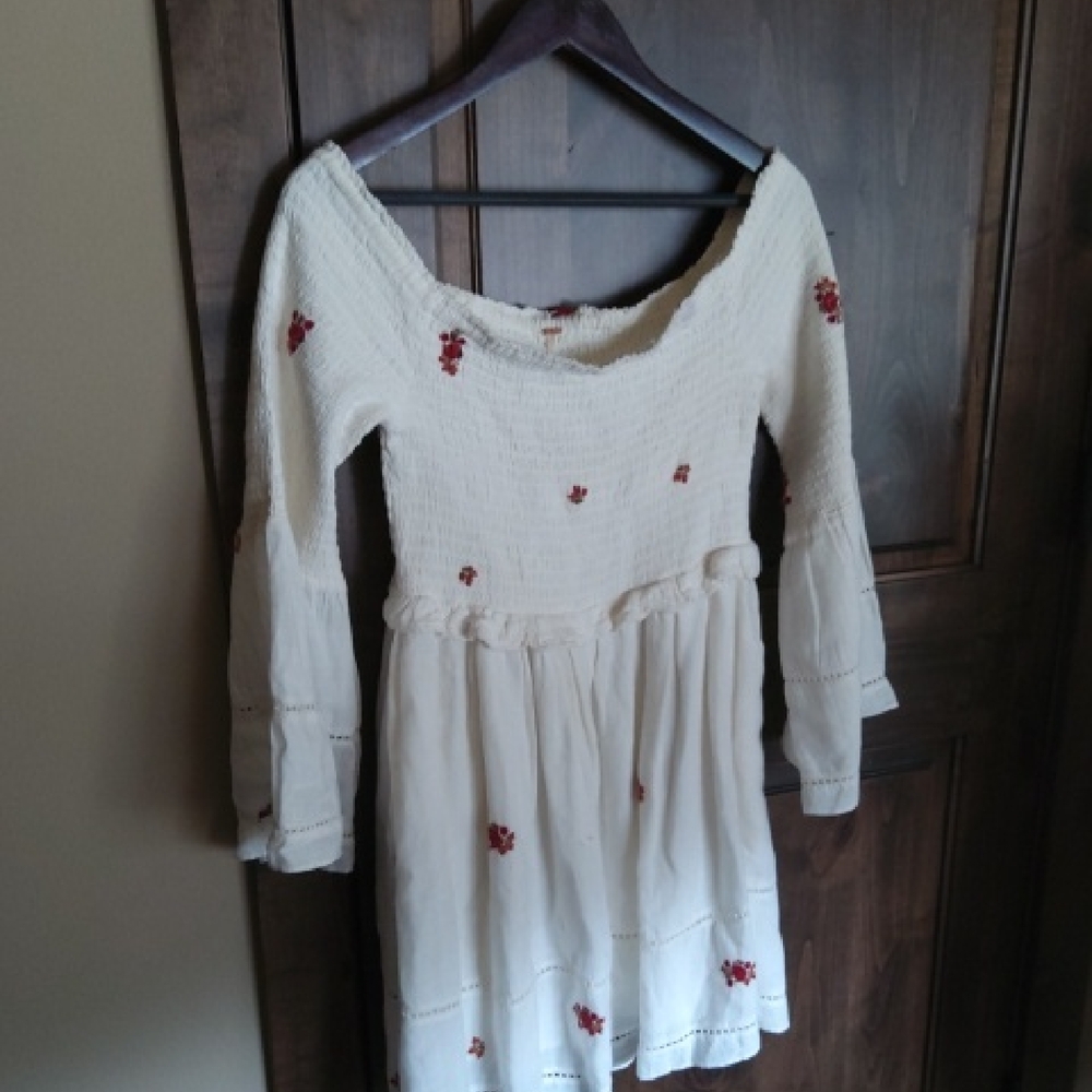 Free People Cream Sundress with Bell Sleeves